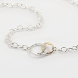 Martina Hamilton 1 Silver + 1 Yellow  Gold Charm Shell | Sterling Silver and Solid Gold Bracelet