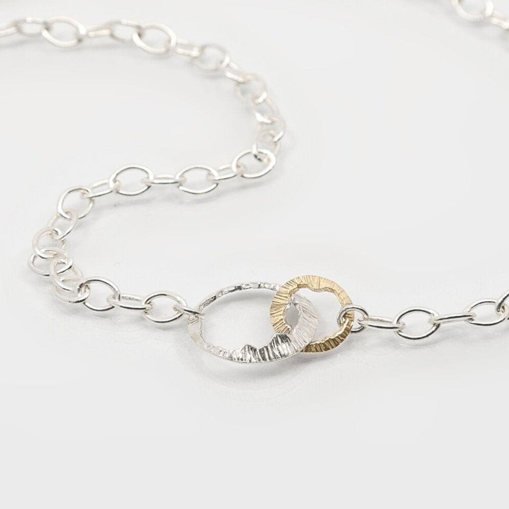 Martina Hamilton 1 Silver + 1 Yellow  Gold Charm Shell | Sterling Silver and Solid Gold Bracelet