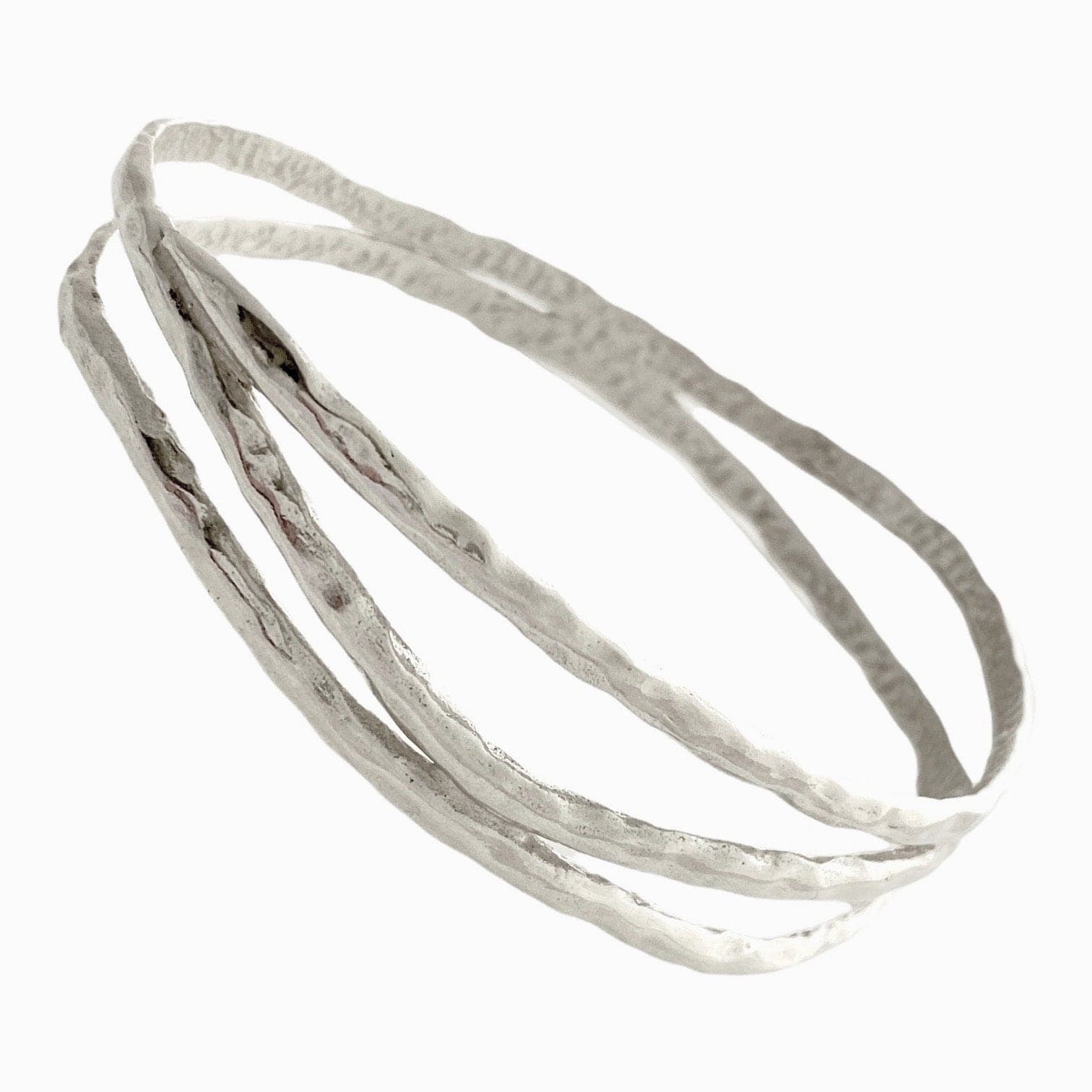 Martina Hamilton 6.5cm - Small Reflections | Sterling Silver Three Strand Bangle