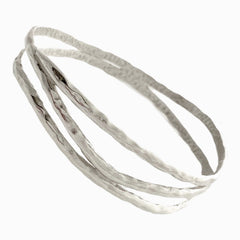 Martina Hamilton 6.5cm - Small Reflections | Sterling Silver Three Strand Bangle