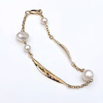 Martina Hamilton Leaf | 9ct Solid Gold and Pearl Bracelet