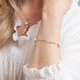 Martina Hamilton Leaf | 9ct Solid Gold and Pearl Bracelet