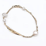 Martina Hamilton Leaf | 9ct Solid Gold and Pearl Bracelet
