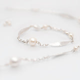Martina Hamilton Leaf | Sterling Silver and Pearl Bracelet