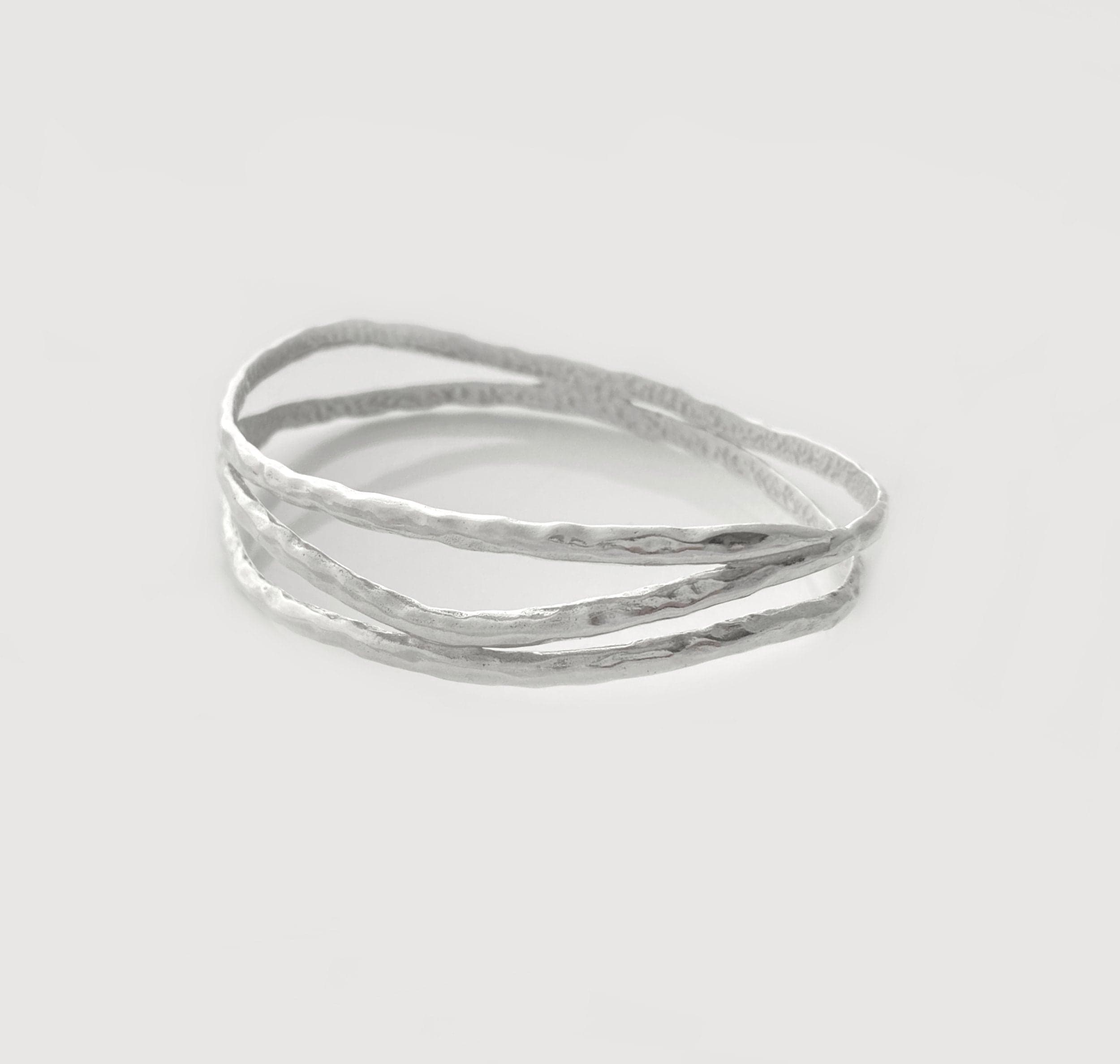 Martina Hamilton Reflections | Sterling Silver Three Strand Bangle