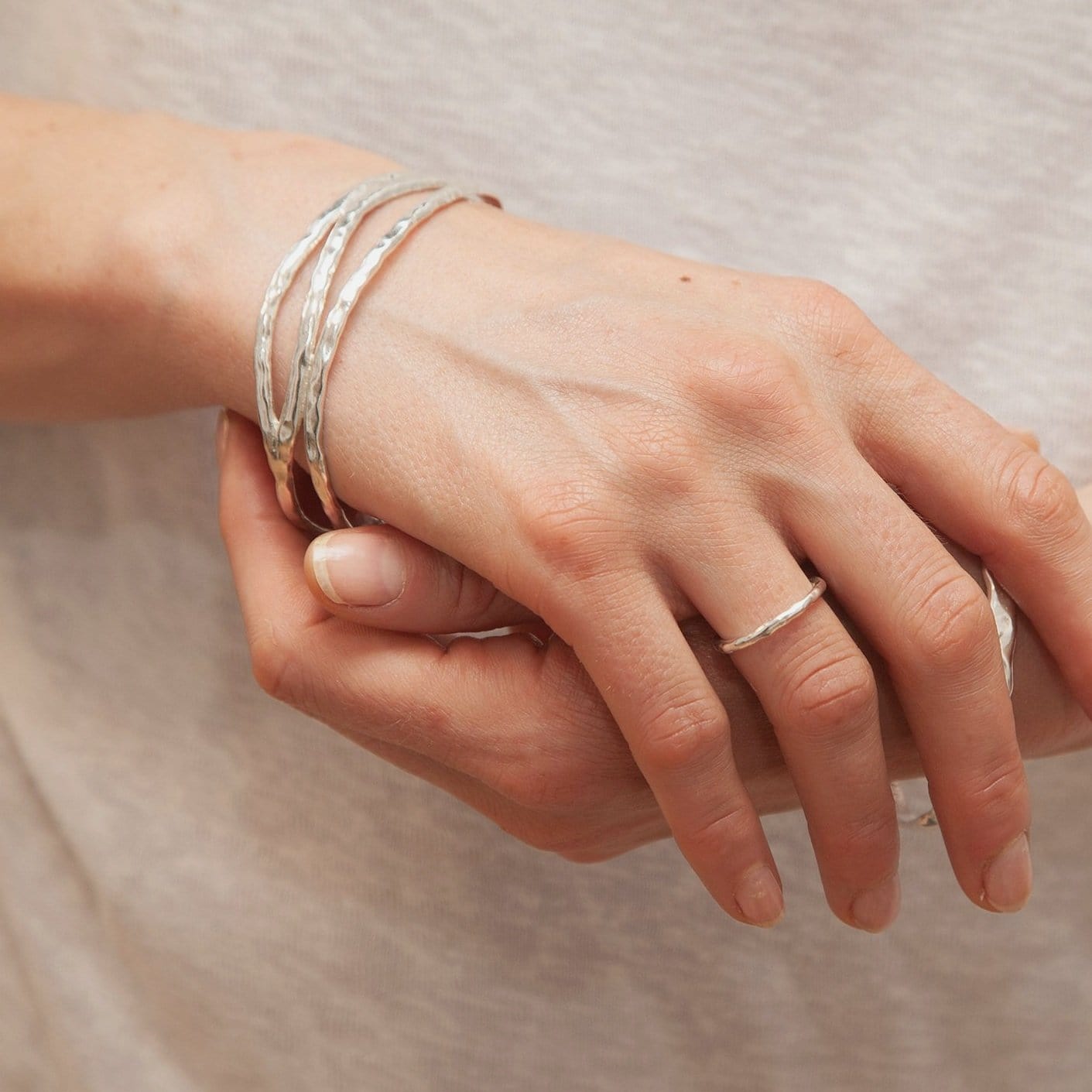 Martina Hamilton Reflections | Sterling Silver Three Strand Bangle