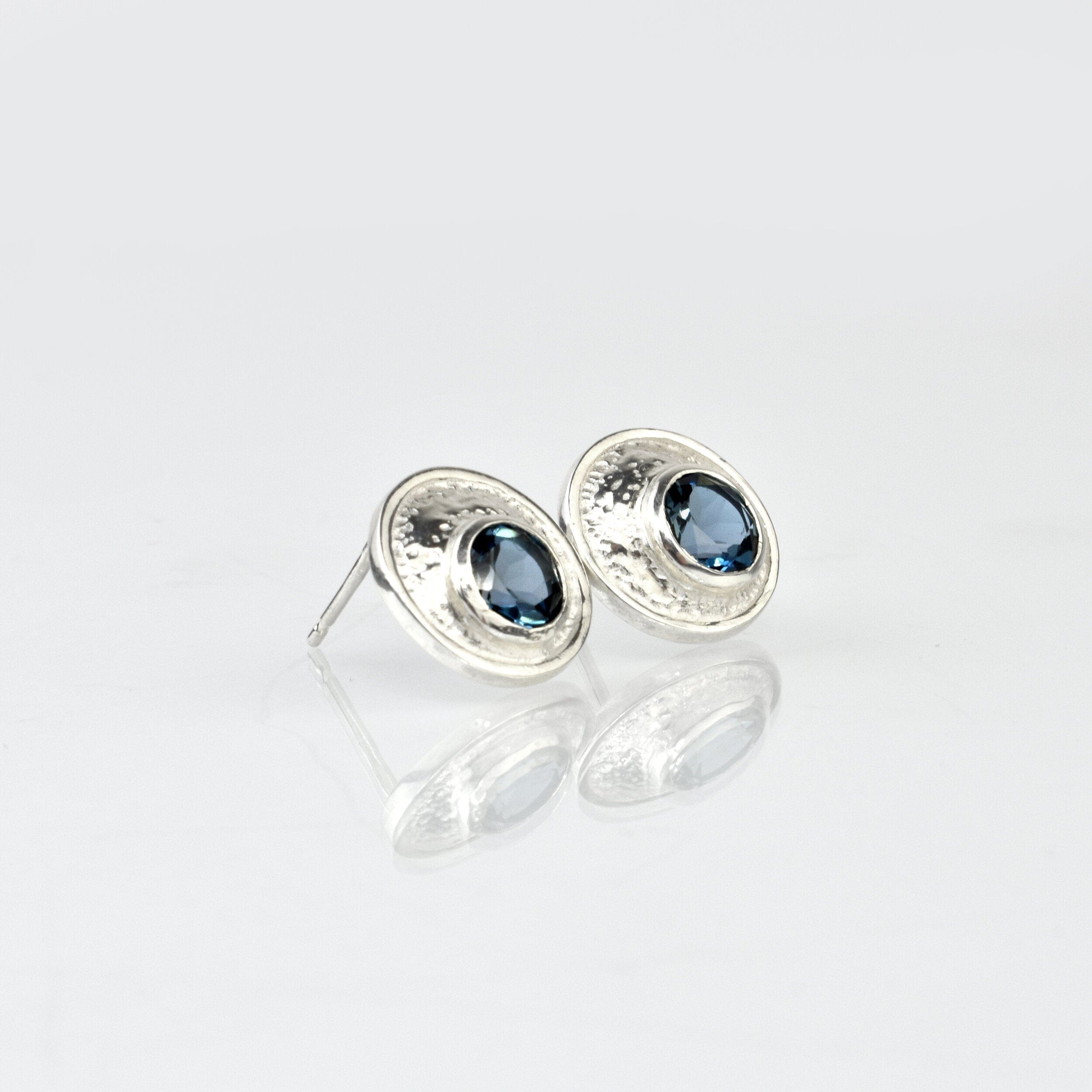 Martina Hamilton Blue Moon | Sterling Silver and Semi Precious Stone Stud Earrings Small