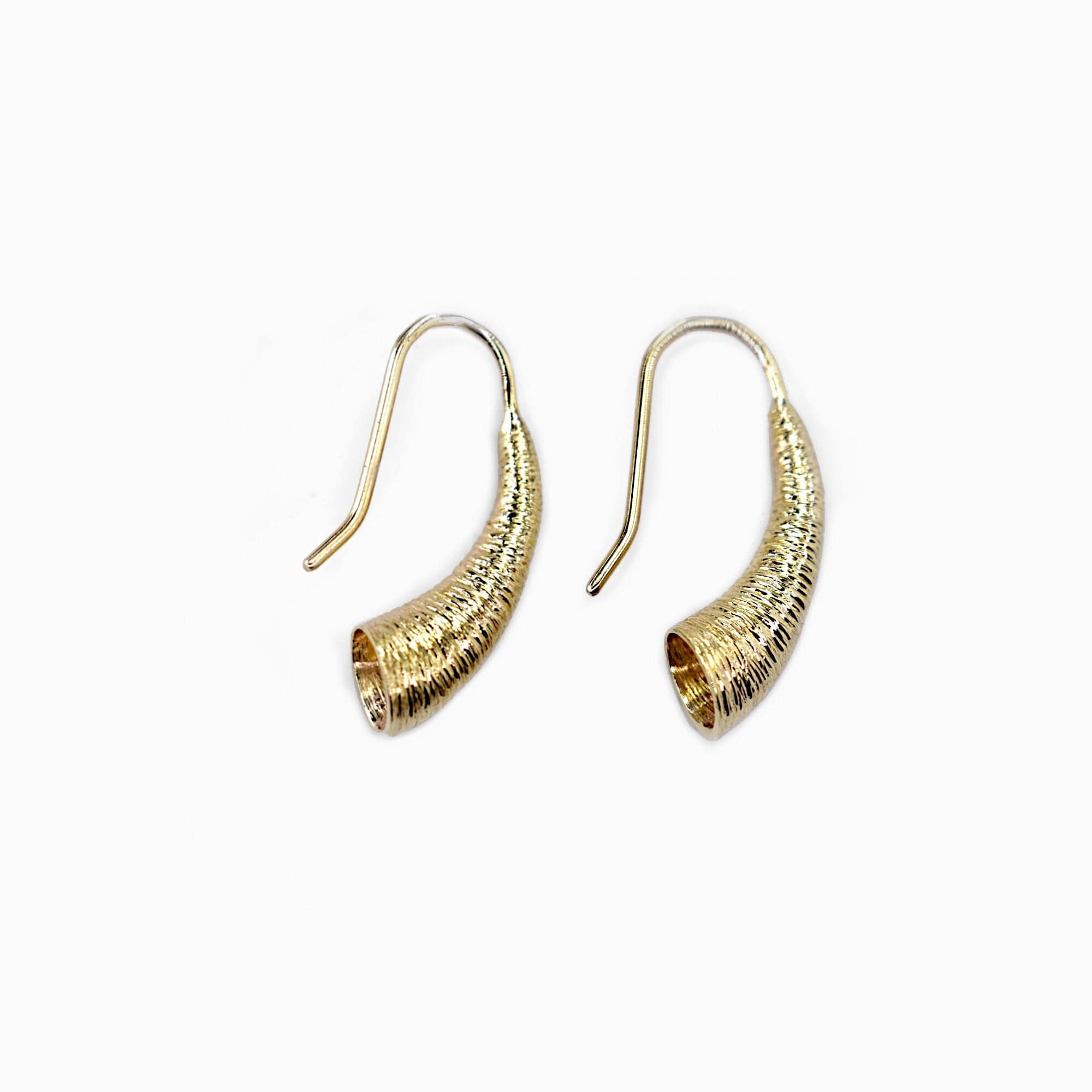 Martina Hamilton Croí Sliogán | 9ct Solid Gold Trumpet Drop Earrings Small