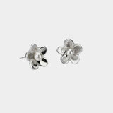 Martina Hamilton Forget Me Not | Sterling Silver and Pearl Stud Earrings Medium
