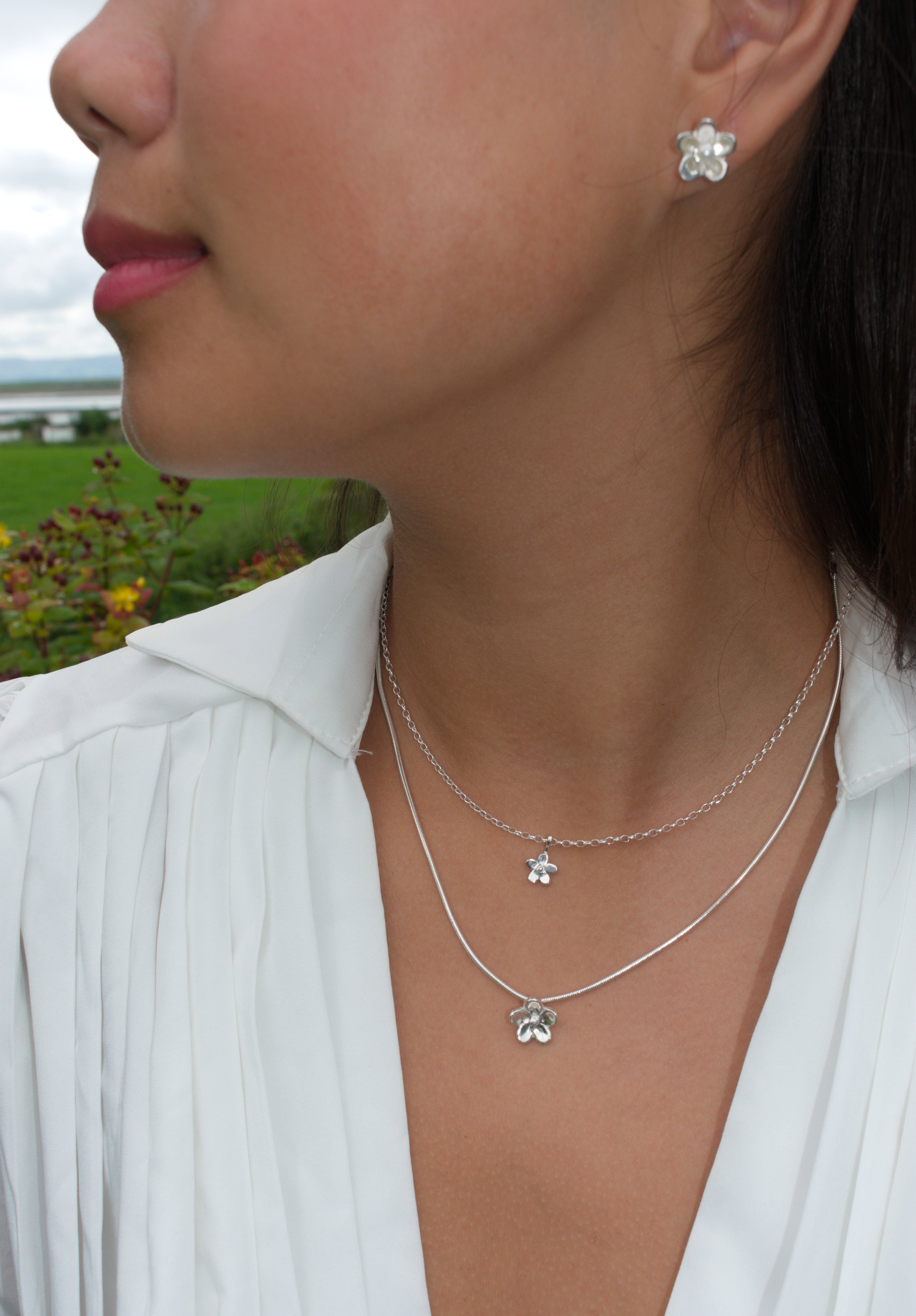 Martina Hamilton Forget Me Not | Sterling Silver Stud Earrings Medium