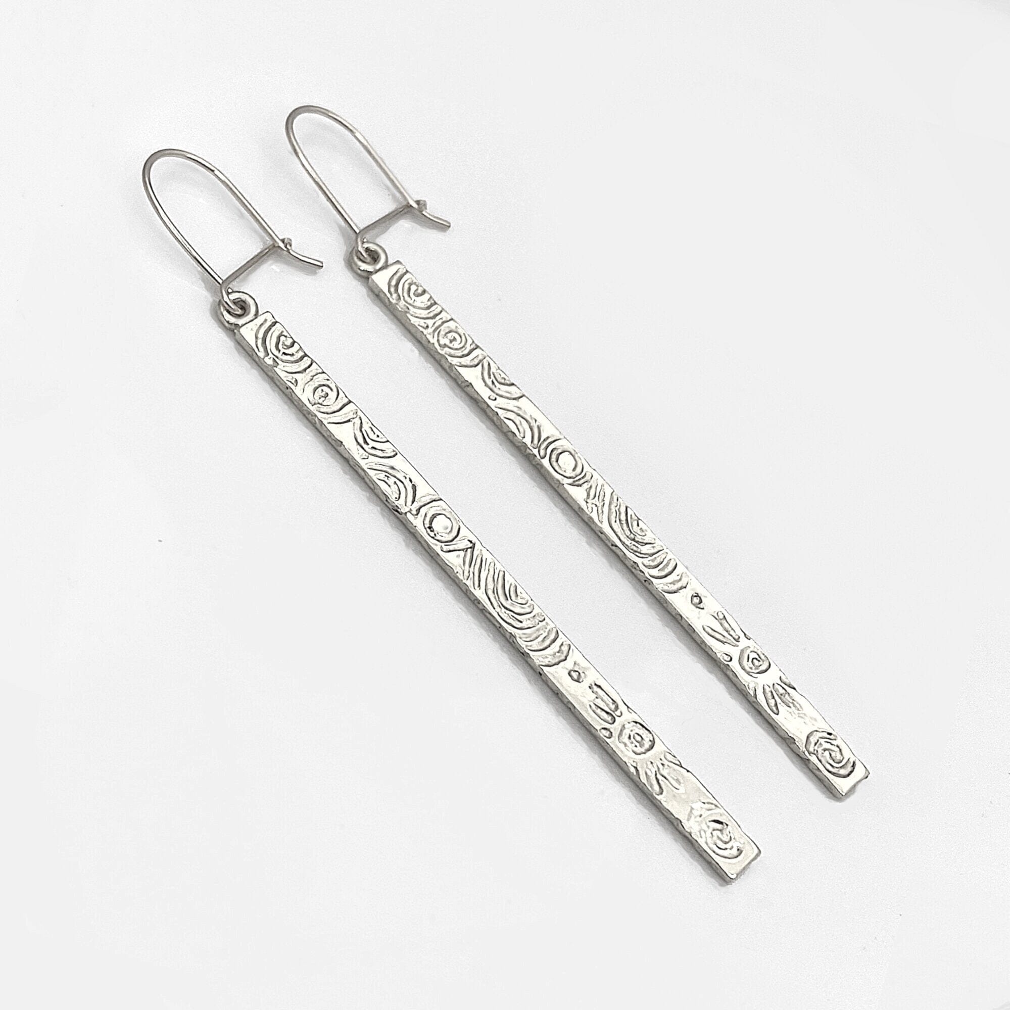 Martina Hamilton Heaven | Sterling Silver Bar Drop Earrings Large