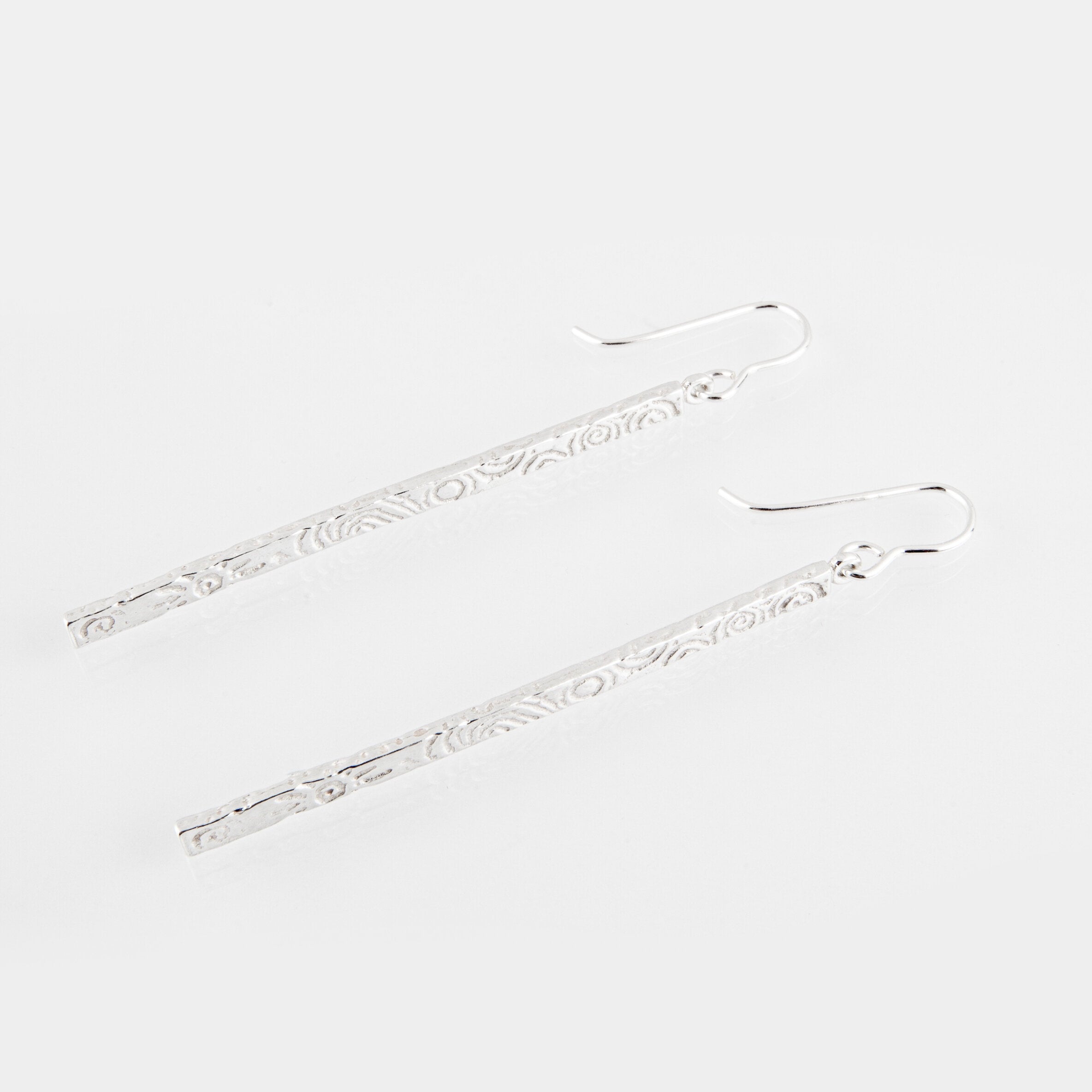 Martina Hamilton Heaven | Sterling Silver Bar Drop Earrings Large