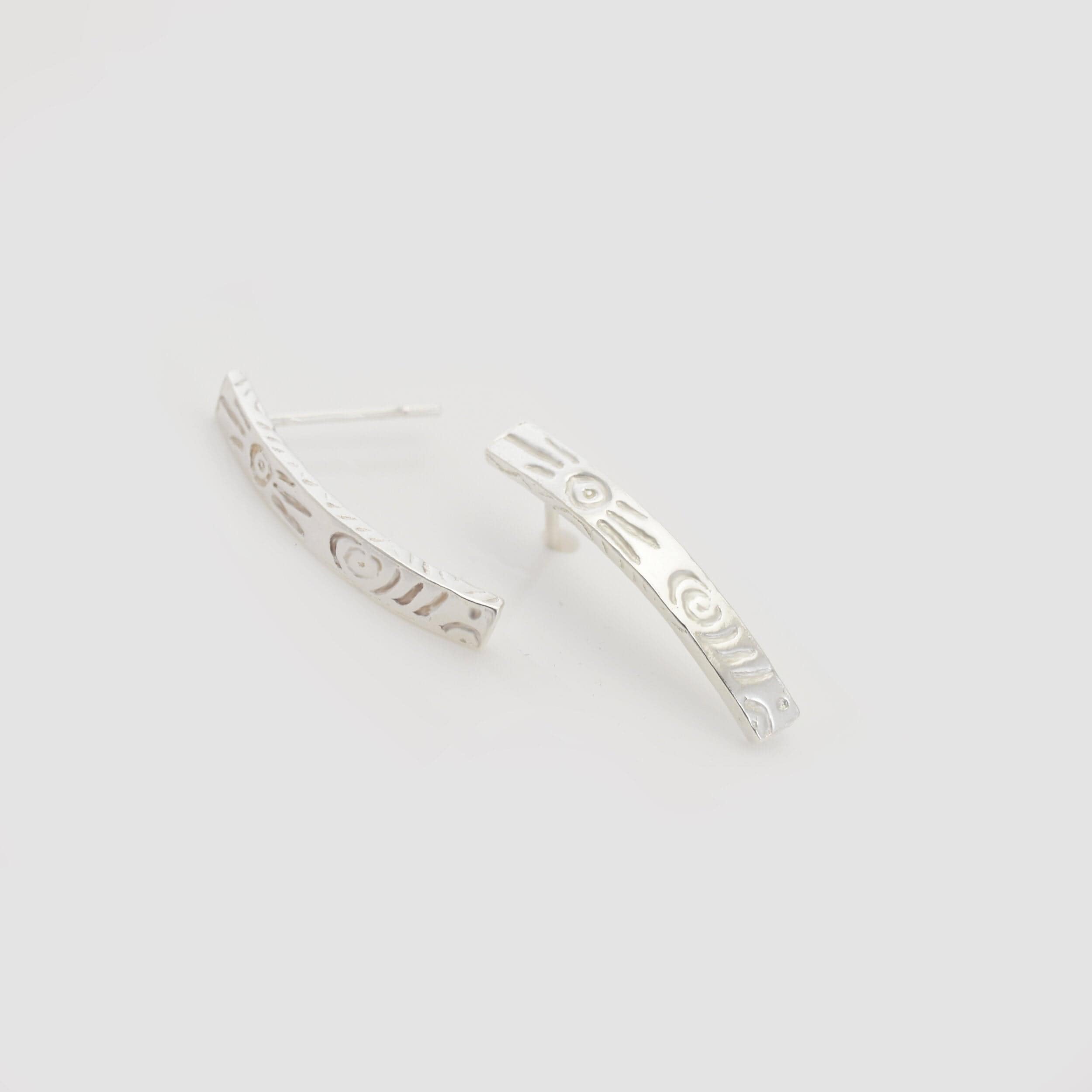 Martina Hamilton Heaven | Sterling Silver Bar Stud Earrings Medium