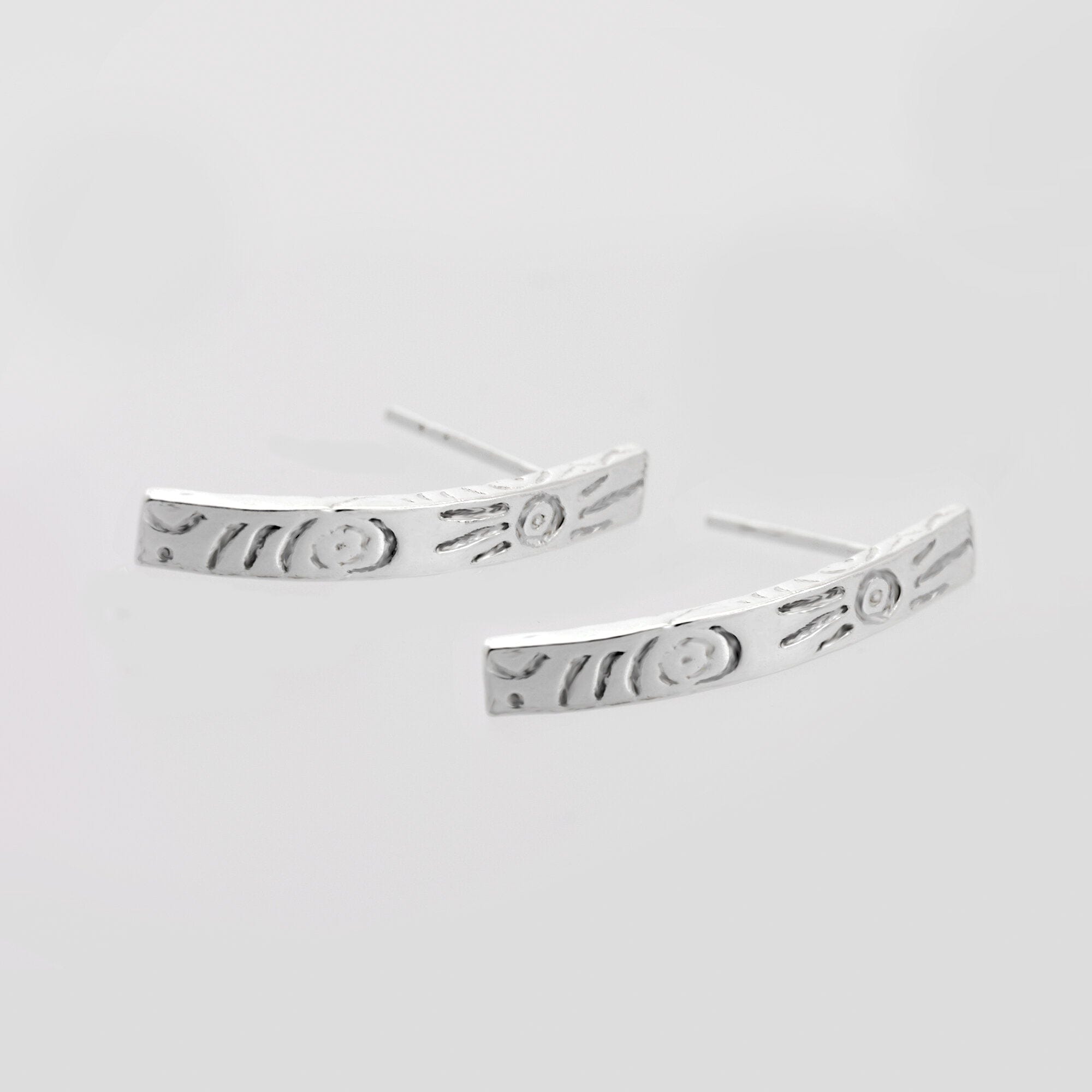 Martina Hamilton Heaven | Sterling Silver Bar Stud Earrings Medium