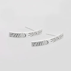 Martina Hamilton Heaven | Sterling Silver Bar Stud Earrings Medium