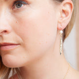 Martina Hamilton Leaf | 9ct Solid Gold and Pearl Drop Earrings Large