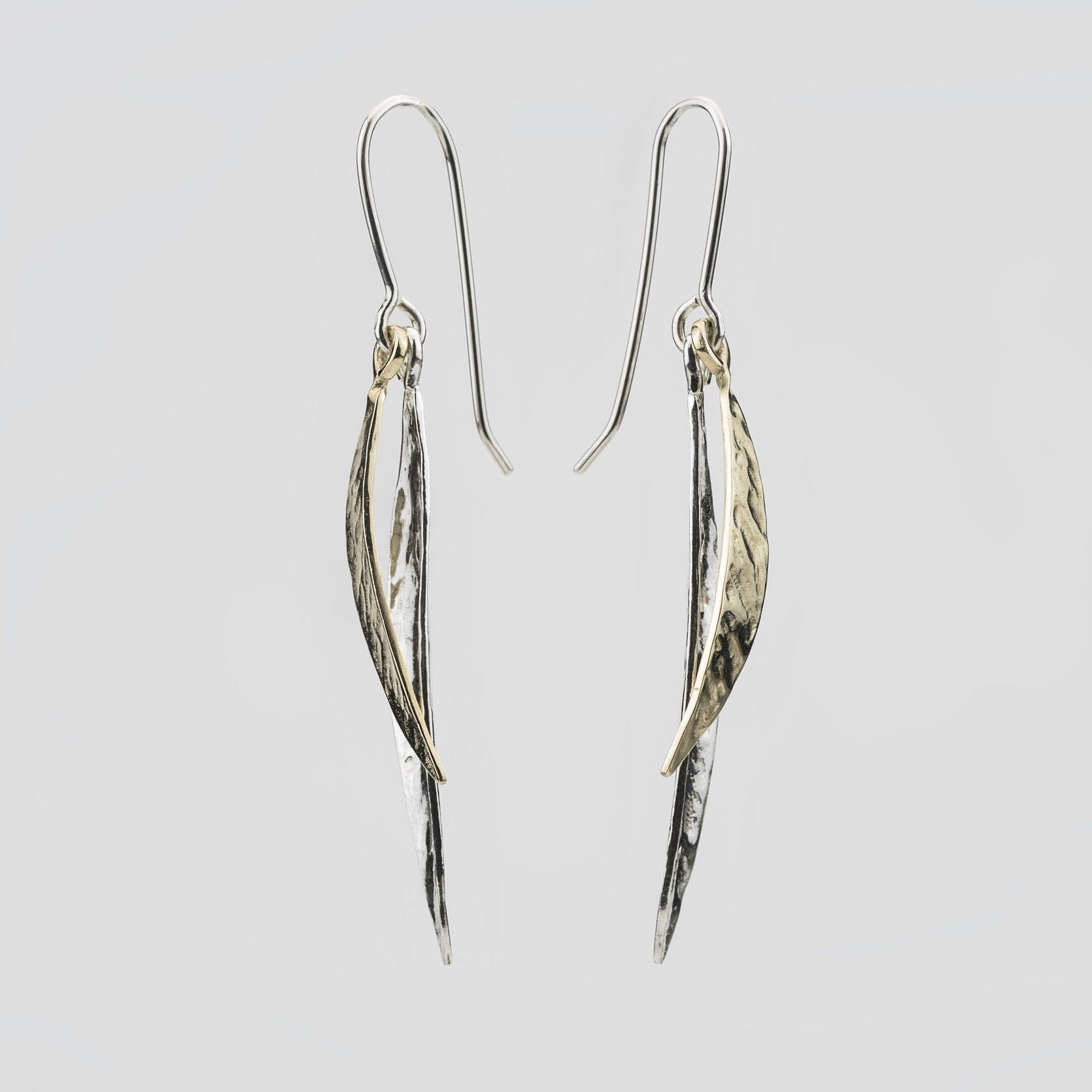 Martina Hamilton Leaf | Sterling Silver and 9ct Solid Gold Drop Earrings