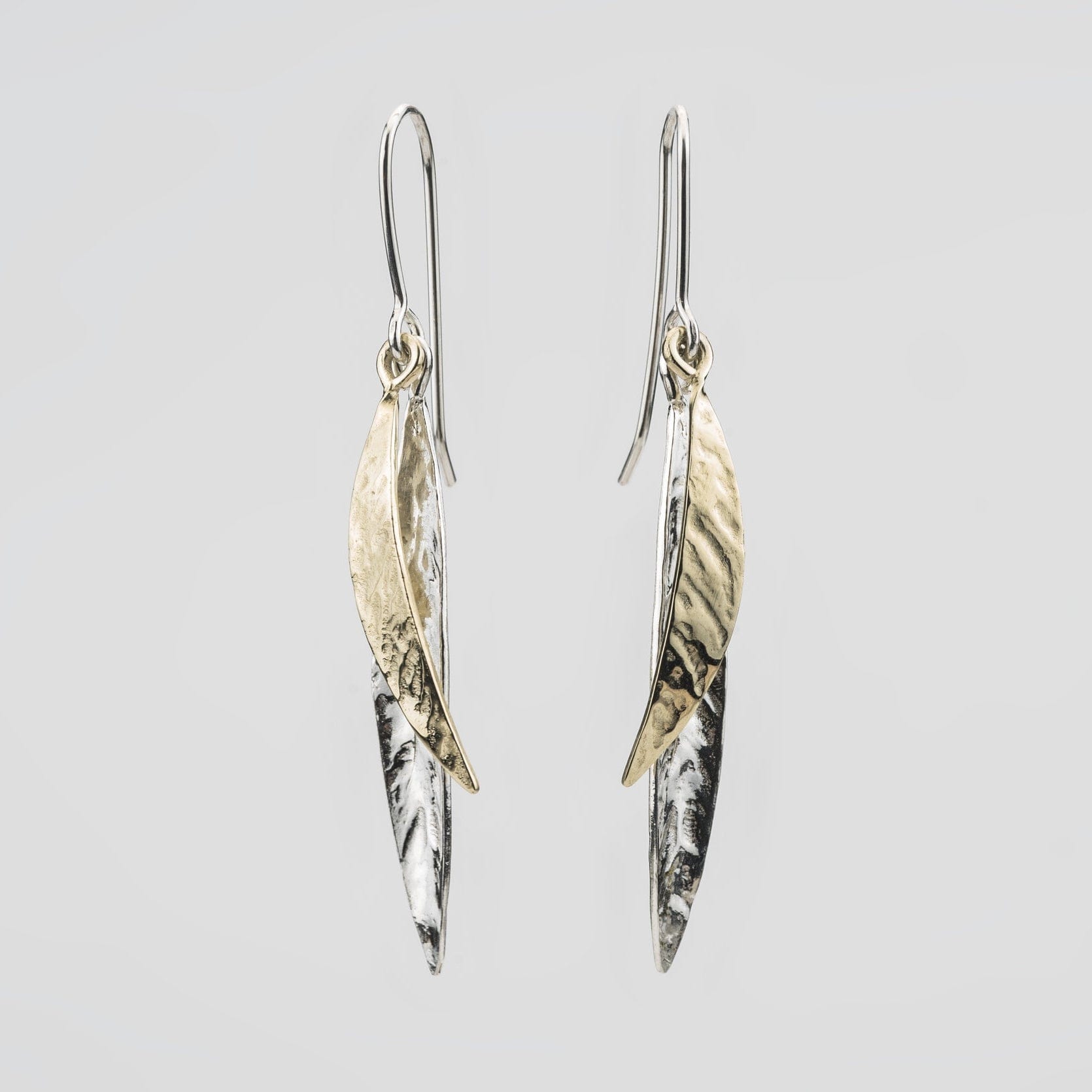 Martina Hamilton Leaf | Sterling Silver and 9ct Solid Gold Drop Earrings