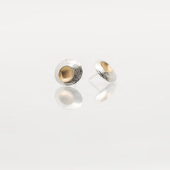 Martina Hamilton Moon Shell | Sterling Silver and 22ct Gold Plated Stud Earrings Small