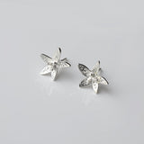 Martina Hamilton Star Flower | Sterling Silver Stud Earrings Petite