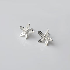 Martina Hamilton Star Flower | Sterling Silver Stud Earrings Petite