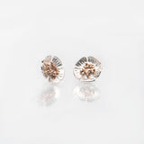 Martina Hamilton Wild Irish Rose | Sterling Silver and 10ct Solid Rose Gold Stud Earrings Medium