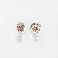 Martina Hamilton Wild Irish Rose | Sterling Silver and 10ct Solid Rose Gold Stud Earrings Medium