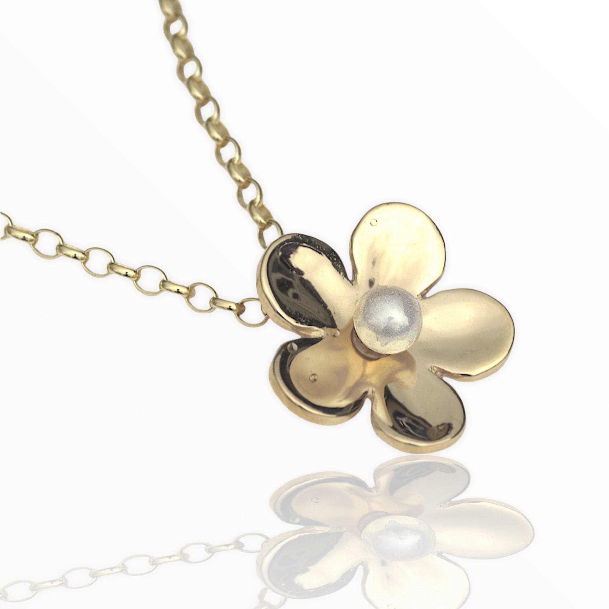 Martina Hamilton Forget Me Not | 9ct Solid Gold and Pearl Pendant Large