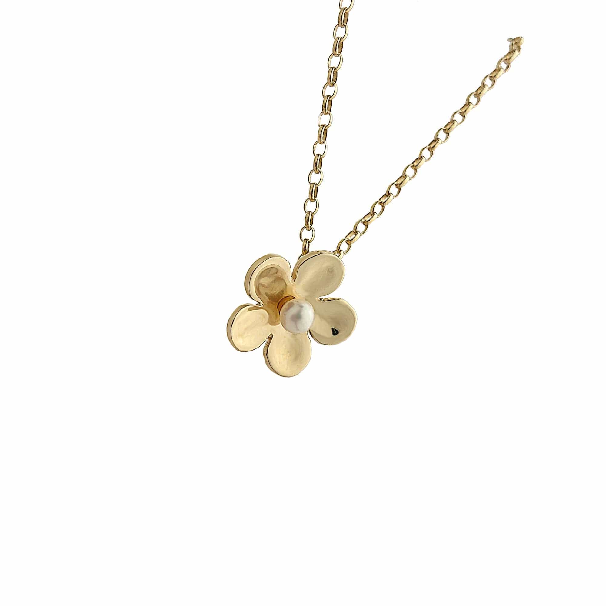 Martina Hamilton Forget Me Not | 9ct Solid Gold and Pearl Pendant Large