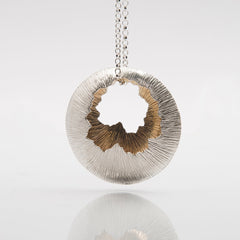Martina Hamilton Golden Shore | Sterling Silver and 22ct Gold Plated Double Pendant Statement