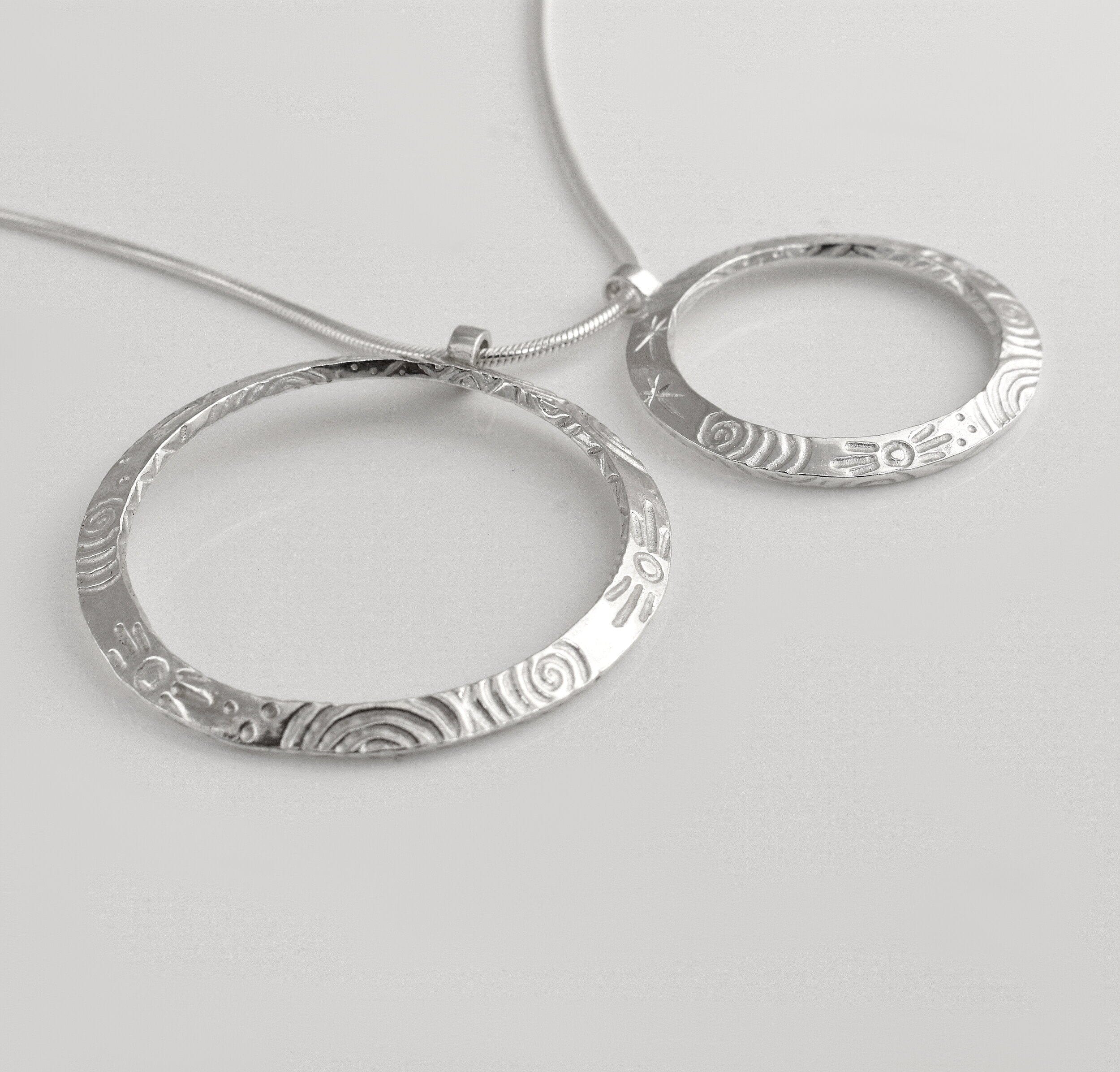 Martina Hamilton Heaven | Sterling Silver Double Circle Pendant Large