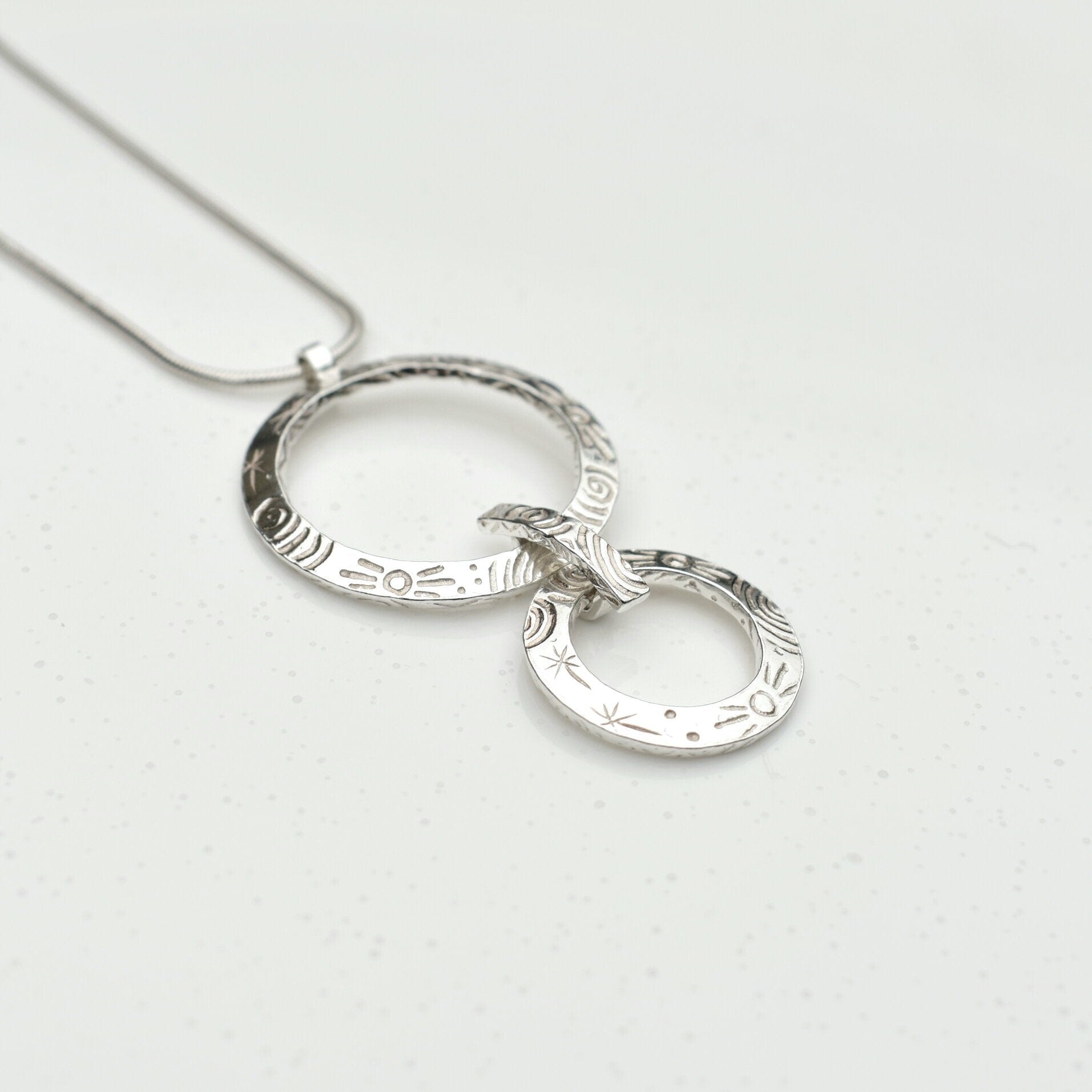 Martina Hamilton Heaven | Sterling Silver Double Circle with Bar Pendant