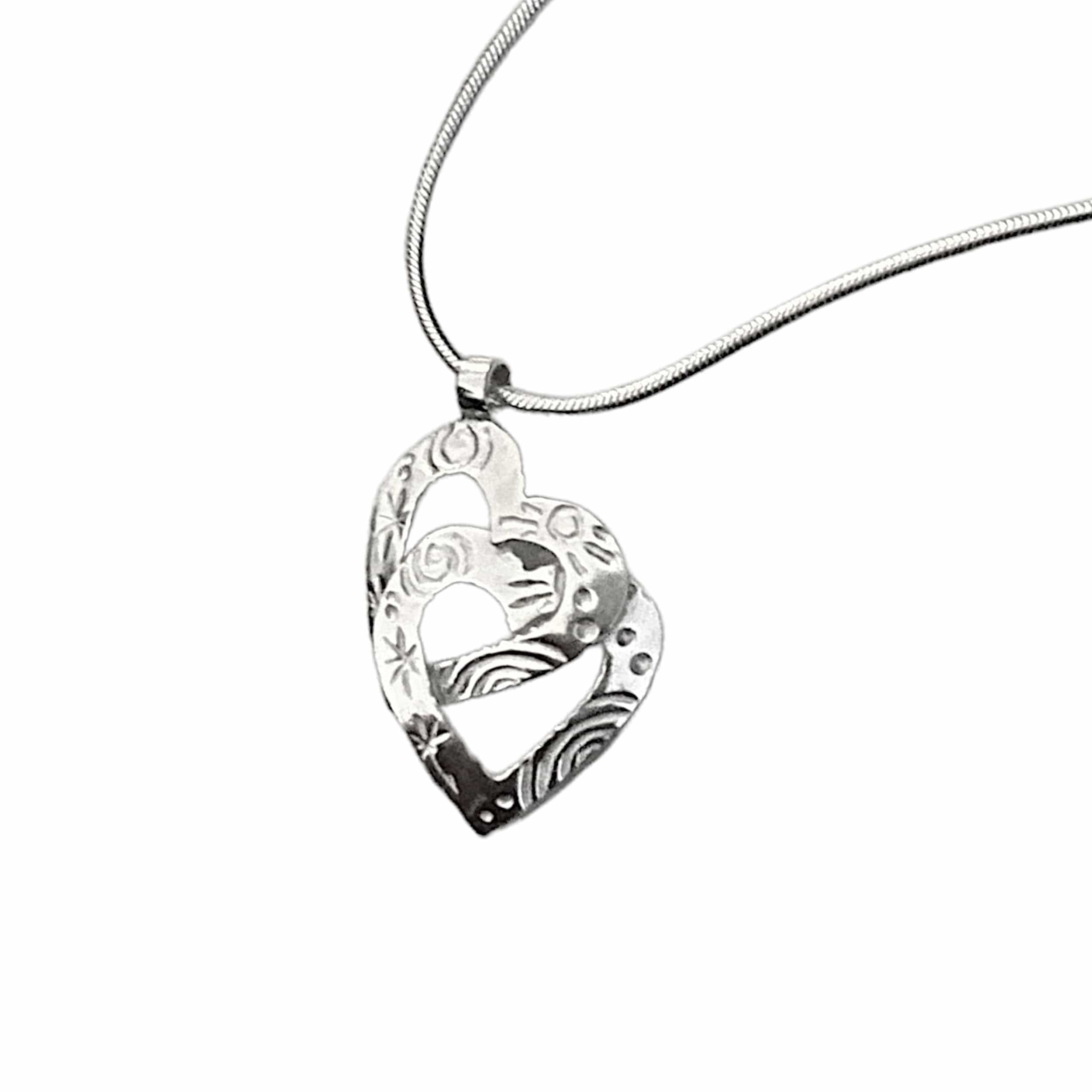 Martina Hamilton Heaven | Sterling Silver Double Heart Pendant Medium