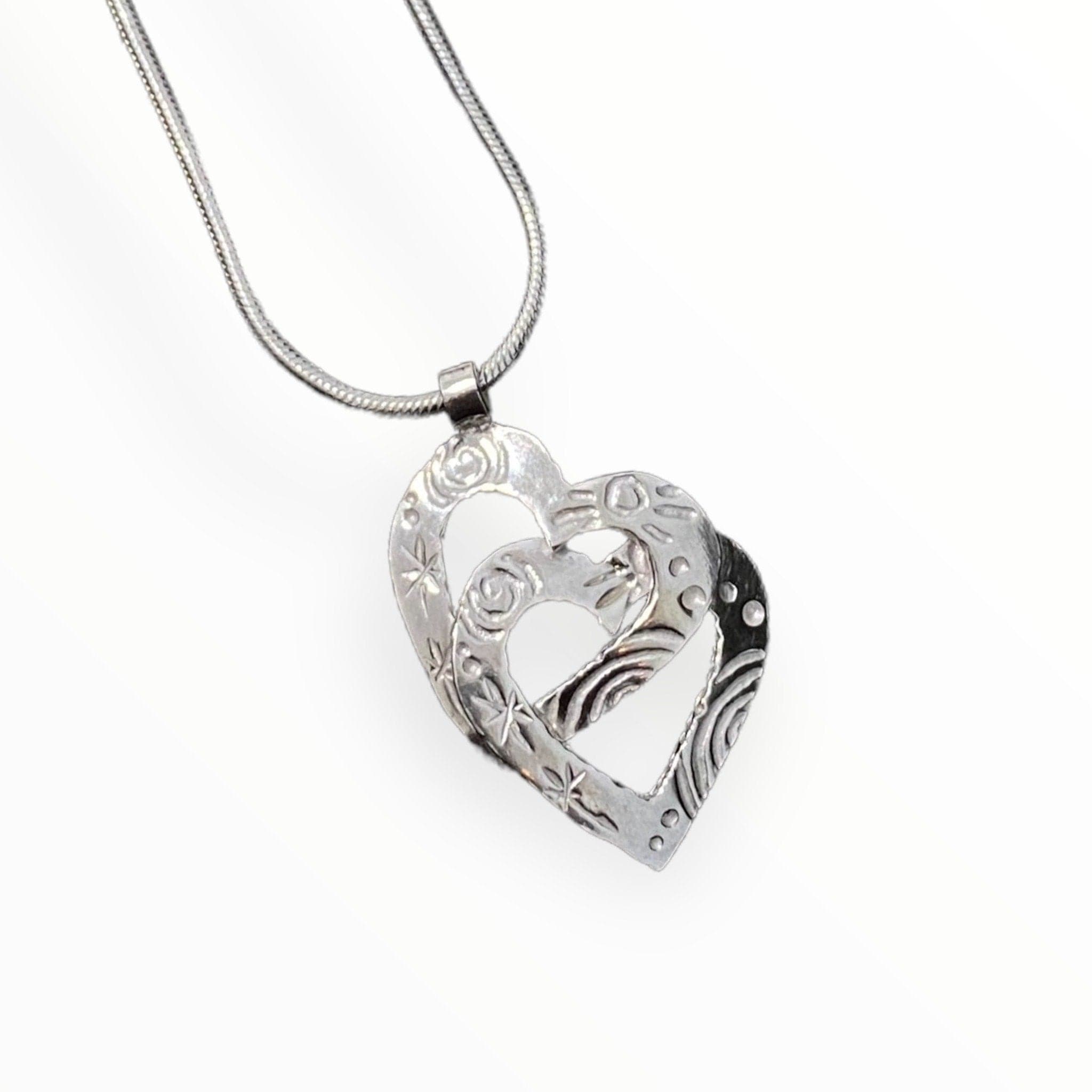 Martina Hamilton Heaven | Sterling Silver Double Heart Pendant Medium
