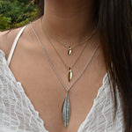 Martina Hamilton Leaf | 9ct Solid Gold and Pearl Pendant Small