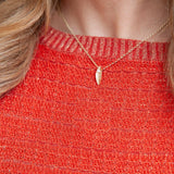 Martina Hamilton Leaf | 9ct Solid Gold and Pearl Pendant Small