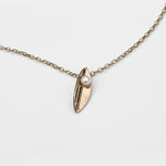Martina Hamilton Leaf | 9ct Solid Gold and Pearl Pendant Small