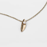 Martina Hamilton Leaf | 9ct Solid Gold and Pearl Pendant Small