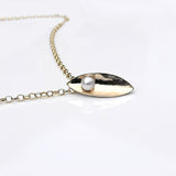 Martina Hamilton Leaf | 9ct Solid Gold and Pearl Pendant Small