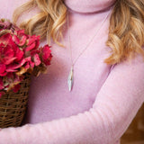 Martina Hamilton Leaf | Sterling Silver and 9ct Solid Gold Pendant Signature