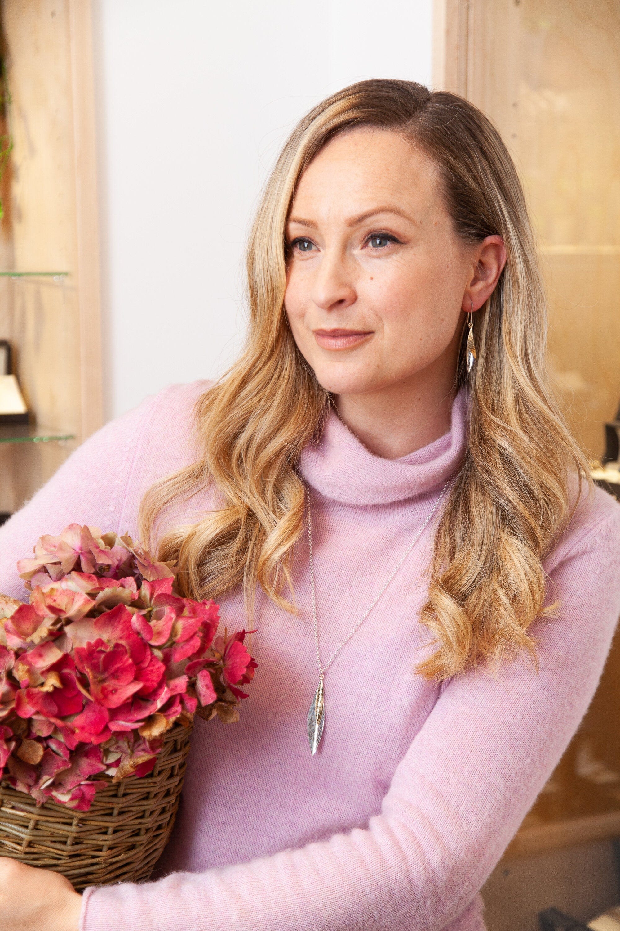 Martina Hamilton Leaf | Sterling Silver and 9ct Solid Gold Pendant Signature