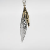Martina Hamilton Leaf | Sterling Silver and 9ct Solid Gold Pendant Signature