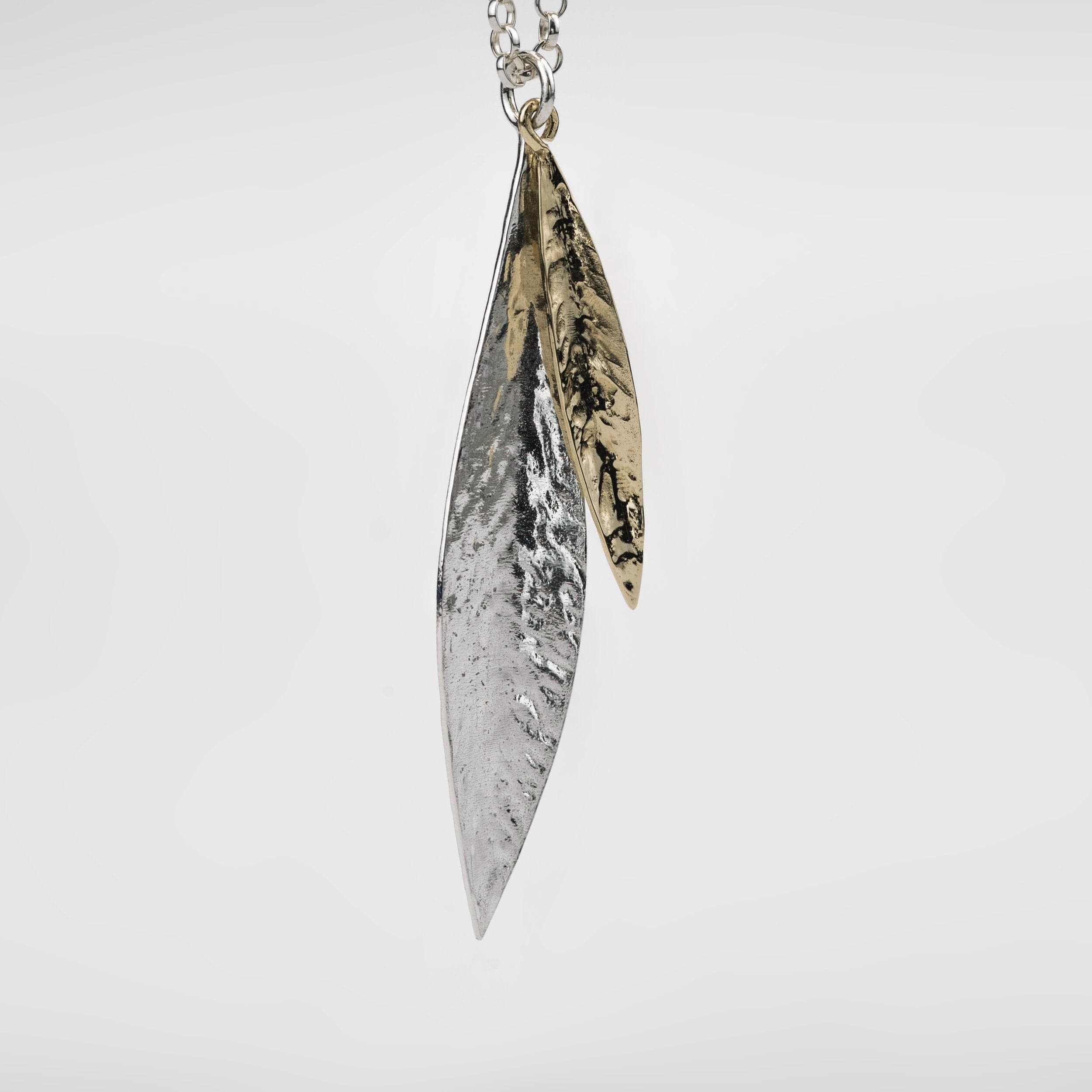 Martina Hamilton Leaf | Sterling Silver and 9ct Solid Gold Pendant Signature