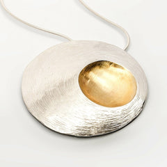 Martina Hamilton Moon Shell | Sterling Silver and 22ct Gold Plated Pendant Signature