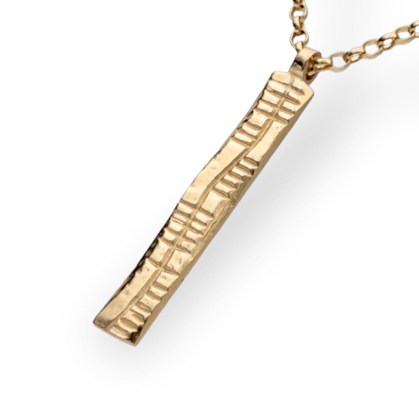 Ogham 9ct Solid Gold Sláinte Good Health Pendant by Martina