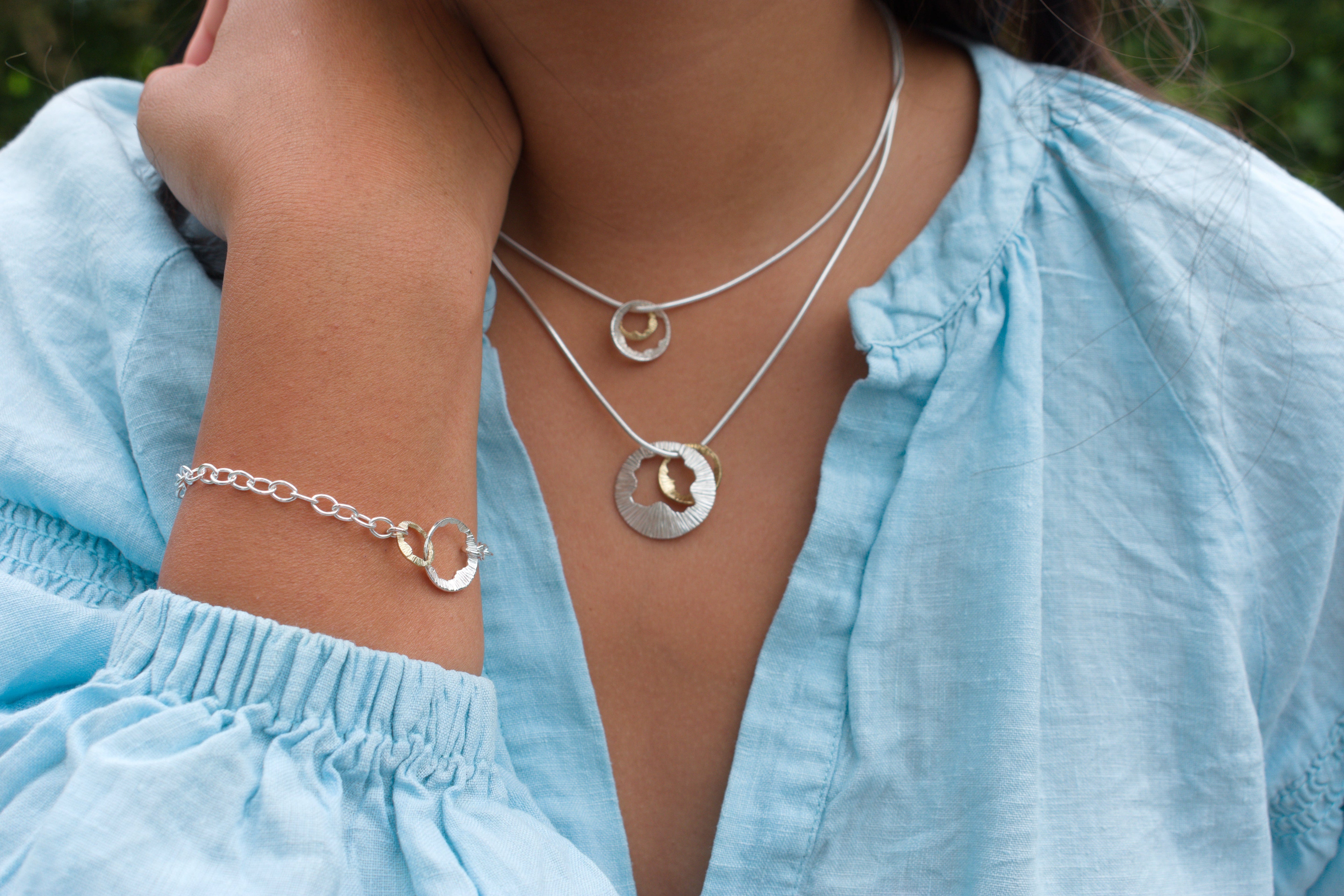 Martina Hamilton Shell | Sterling Silver and 10ct Solid Rose Gold Pendant Small