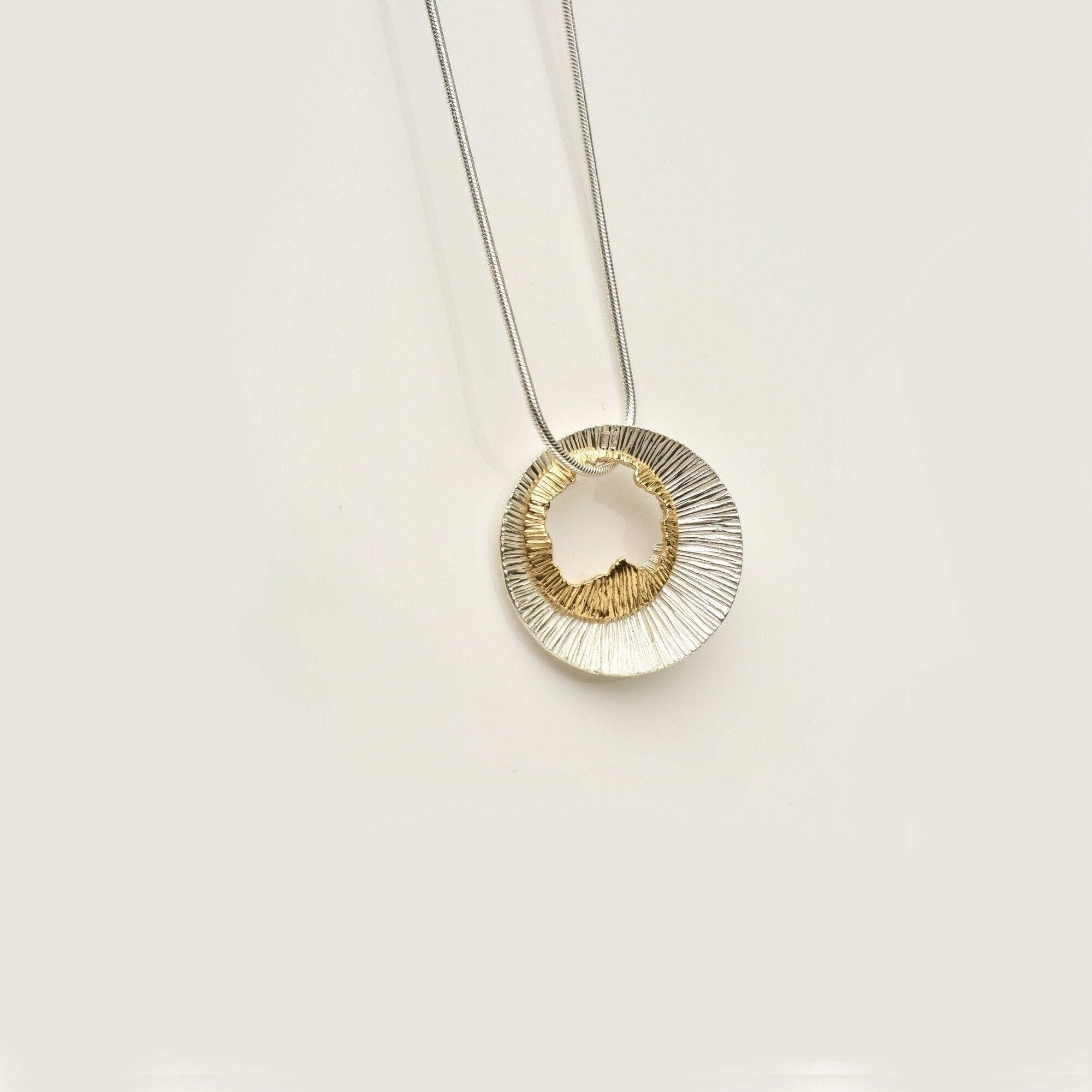 Martina Hamilton Shell | Sterling Silver and 9ct Solid Yellow Gold Pendant Large