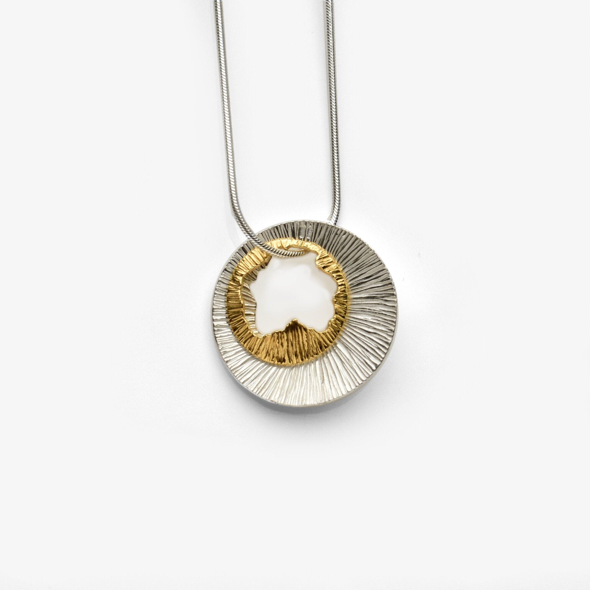 Martina Hamilton Shell | Sterling Silver and 9ct Solid Yellow Gold Pendant Large