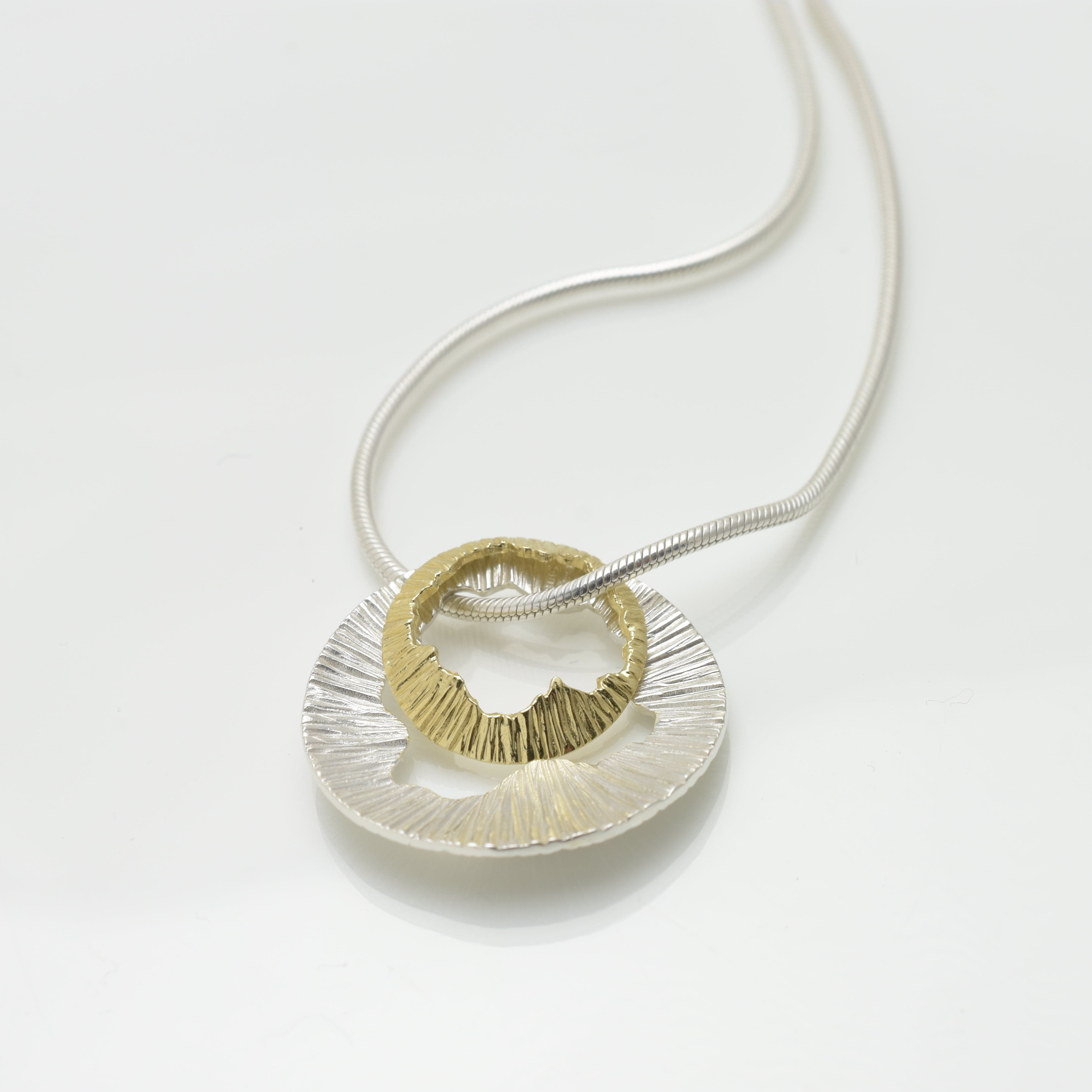 Martina Hamilton Shell | Sterling Silver and 9ct Solid Yellow Gold Pendant Medium