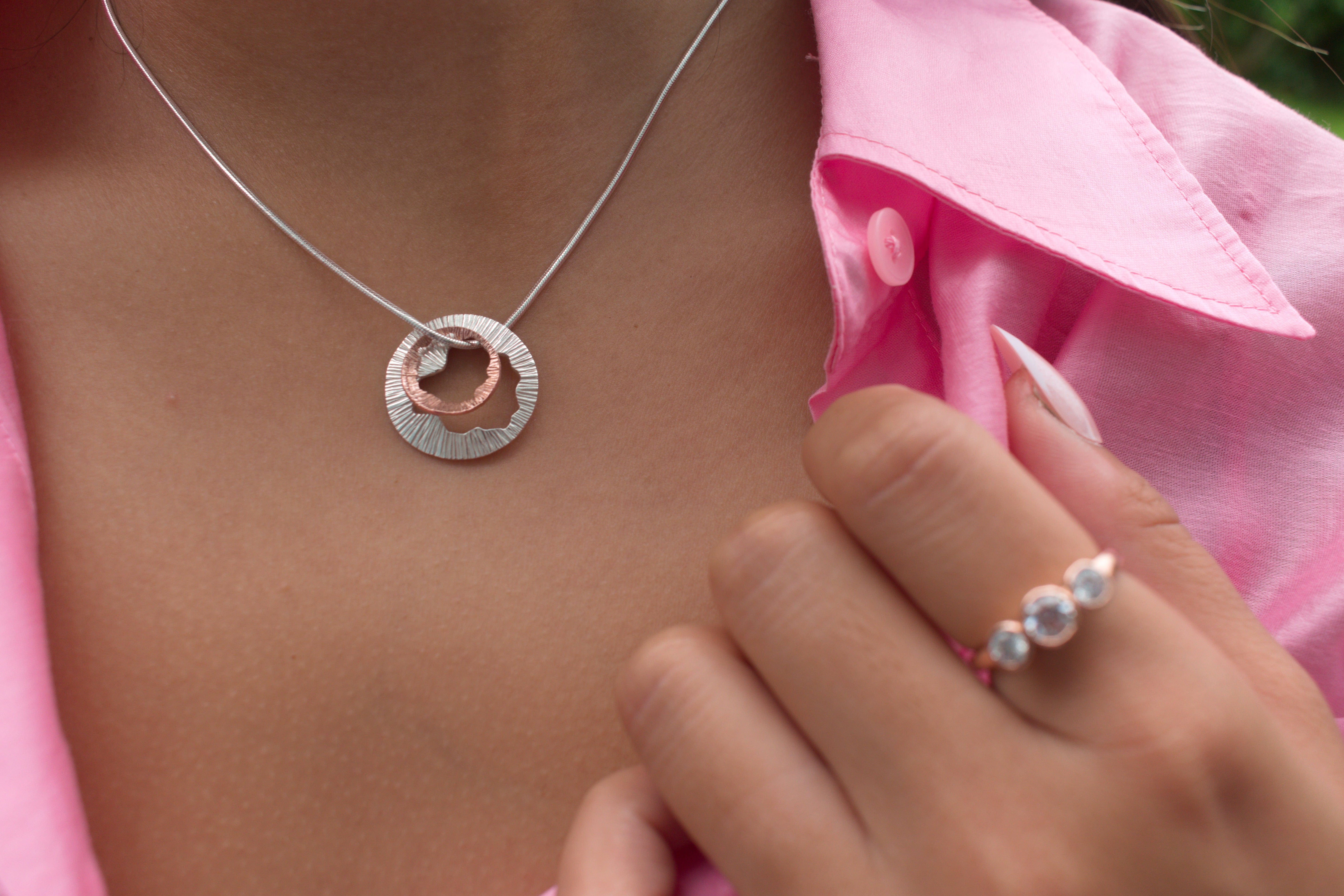 Martina Hamilton Shell | Sterling Silver and 9ct Solid Yellow Gold Pendant Medium